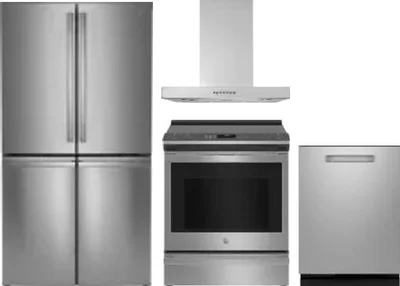 4 Piece Package Includes Refrigerator, Range, Hood And Dishwasher